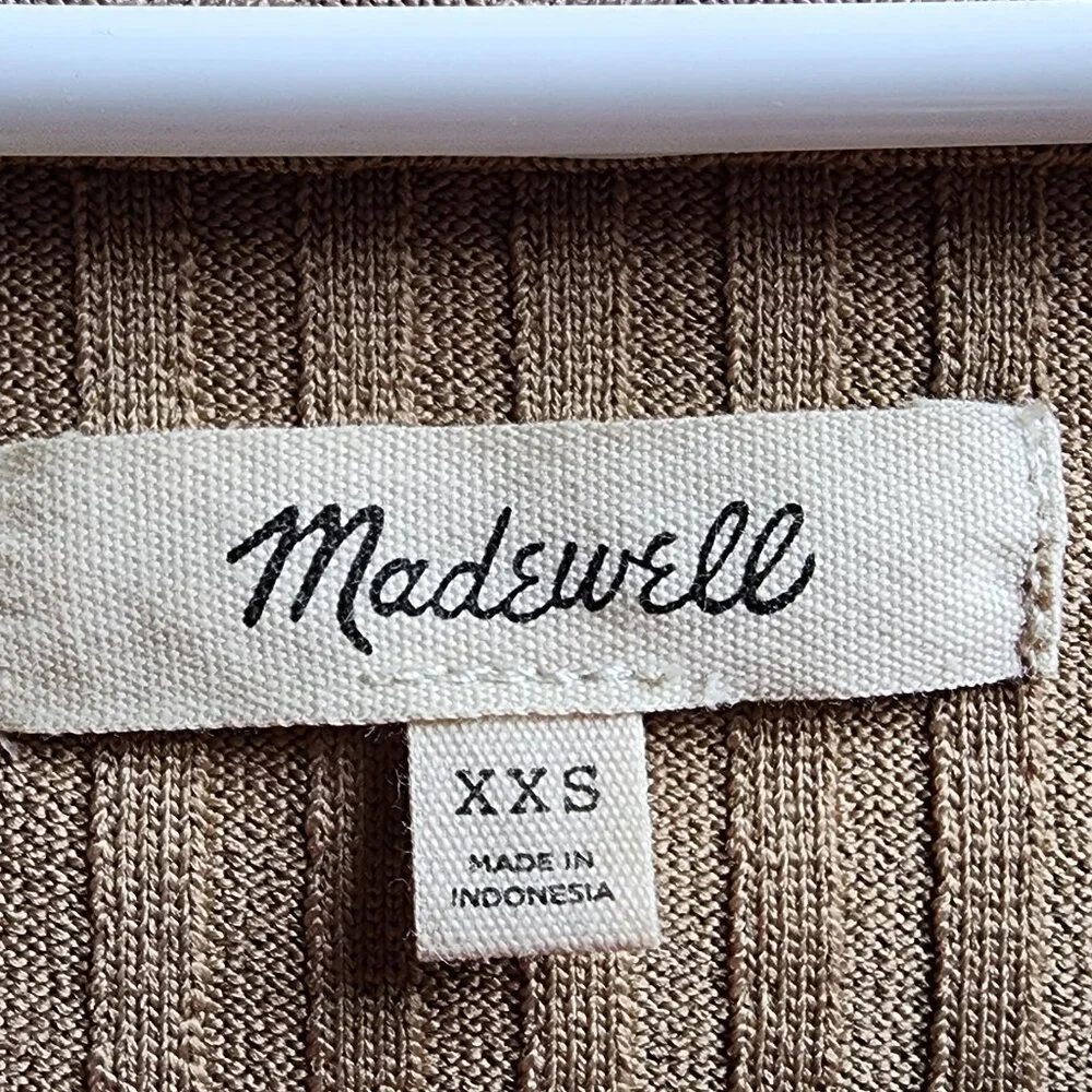 Madewell Tan Ribbed Stretch Crop Top Size XXS